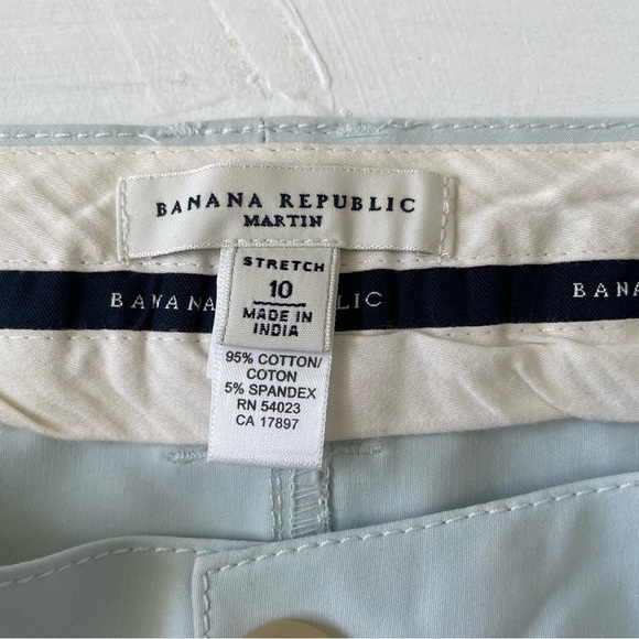 Banana Republic Martin Capri Pale Blue Cropped Pants Spring Baby Blue Size 10 - Picture 3 of 9
